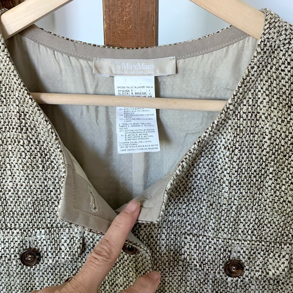 MaxMara Tweed Sleeveless Shift Dress with pockets US 14 - Picture 15 of 16